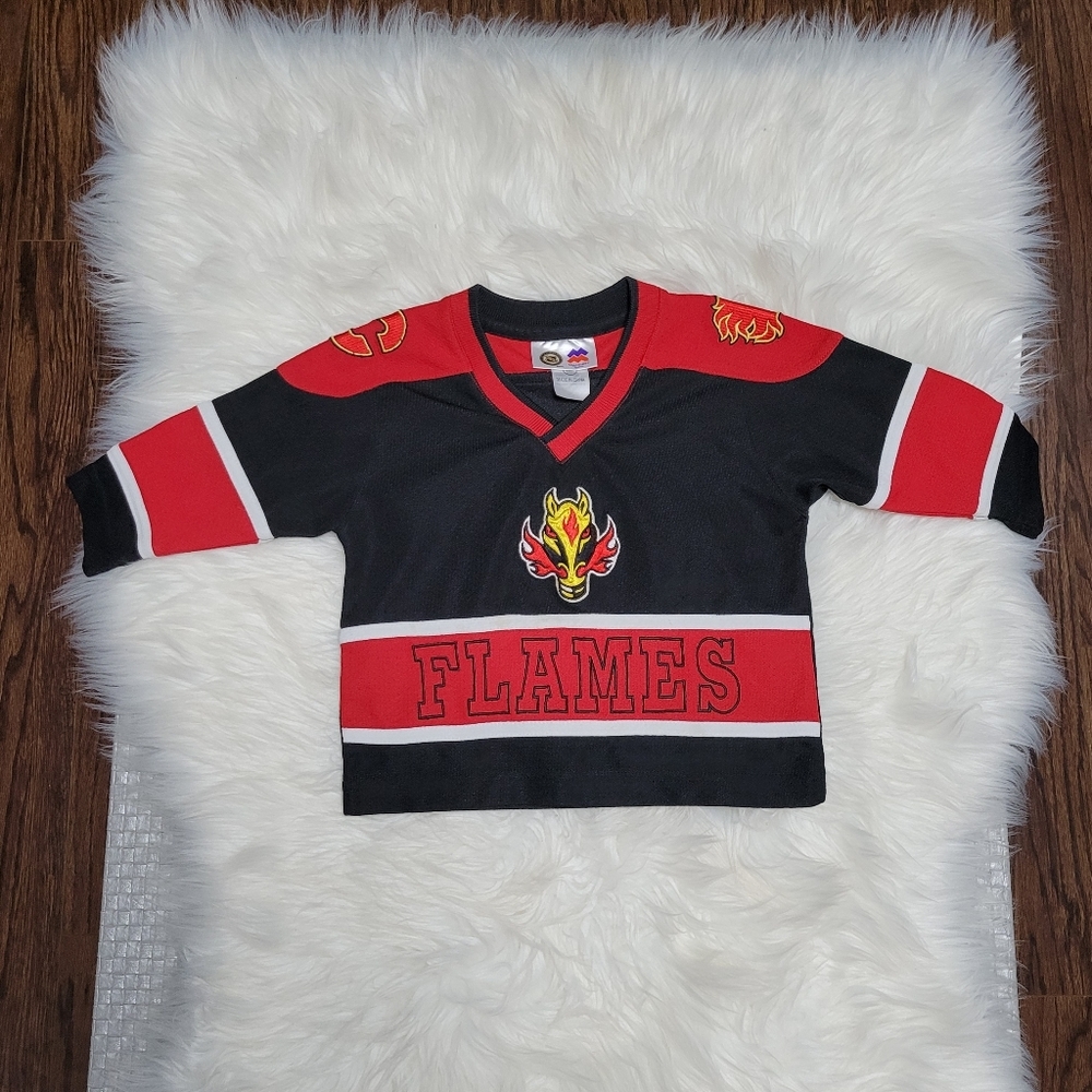 Mighty Mac Sports Calgary Flames NHL Baby Hockey Flames Jersey 12M Red Flames